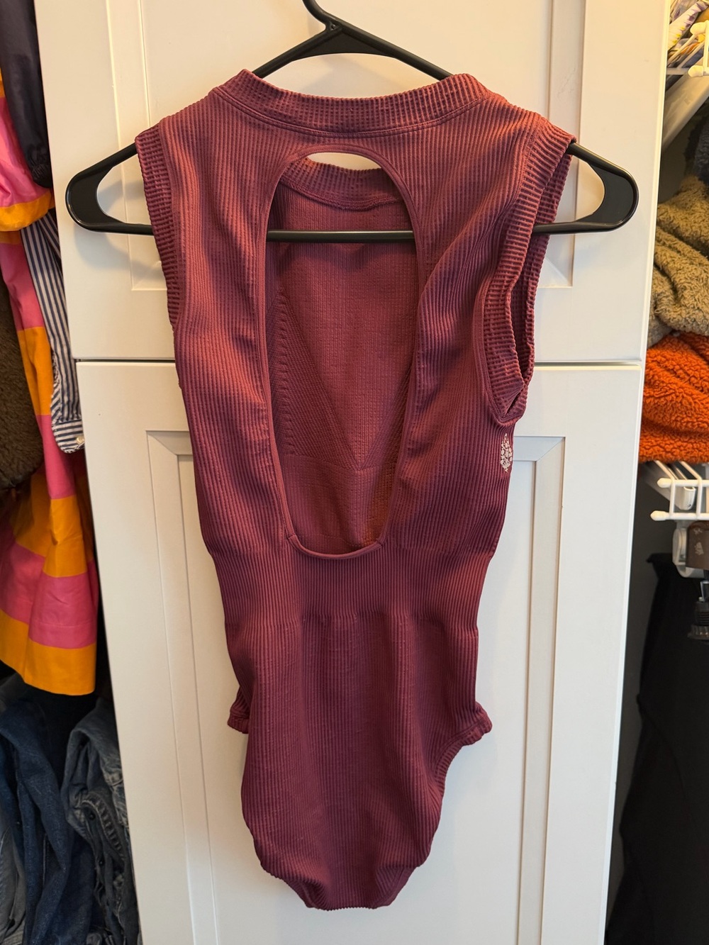 Free People Movement Bodysuit open back burgundy size XS/S